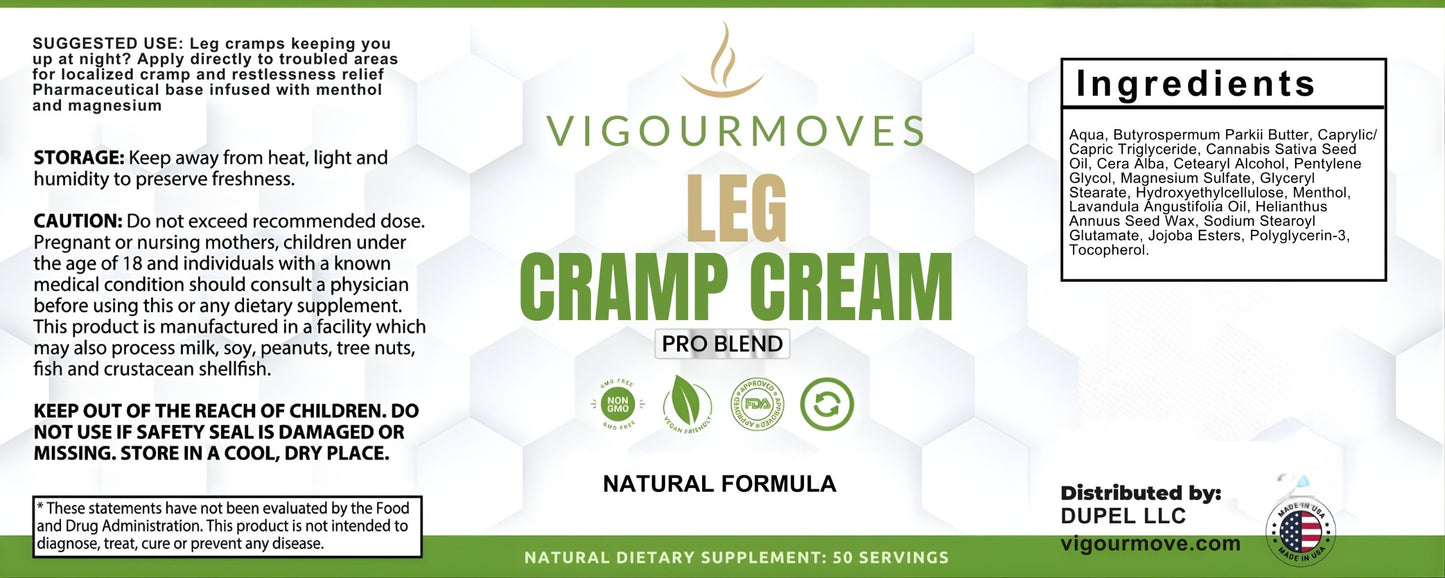 Leg Cramp Relief Cream